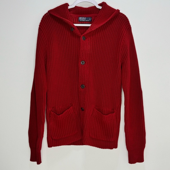 Polo Ralph Lauren cable knit shawl sweater - Picture 4 of 9